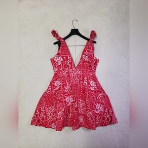 Red and White Floral Sundress